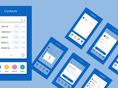 My Contacts contacts design figma design mobile app power apps template ui