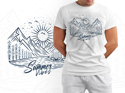 Summer vibes mountain outdoor t shirt design road trip