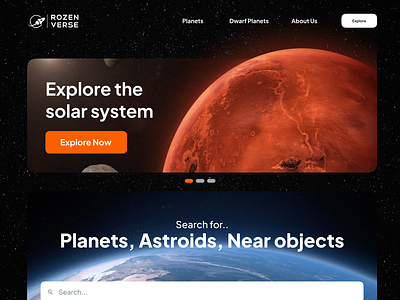 ROZEN VERSE (Nasa space apps - 2024) dark nasa planet serach space ui website