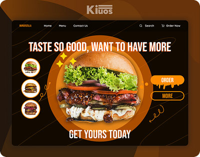 Restaurant - Food Website WebDesign | Killuos | KilluosDevs burger cafe cheese dark design designer fast fast food figma food graphic design hero section hotel landing page restaurant ui ux web webdesign website