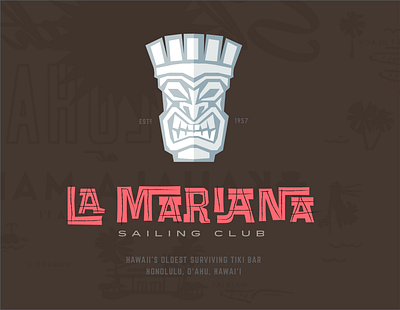 La Mariana Tiki Bar branding graphic design hawaii honolulu illustration illustrator milwaukee sailing bar tiki typography vector