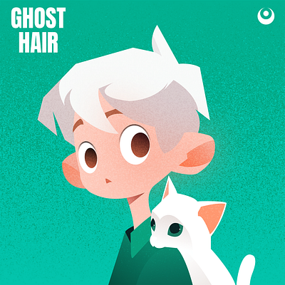 Inktober Day 7: Ghost👻 cat digital art figma graphic design illustration inktober vector white hair