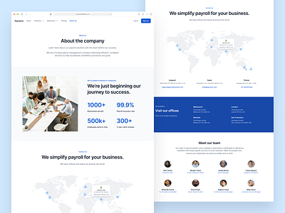 Payroll Management Company - 'About Us' page aboutus branding design freelance job landingpage logo management payroll payrollmanagement saas typography ui ux web webdesign