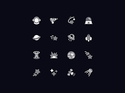 NeatIcons - Space, Astronomy Icons - Bulk astronaut astronomy branding flyingsaucer icon icon pack icon set iconography icons neaticons observatory satelight saturn shooting star space space gun stars