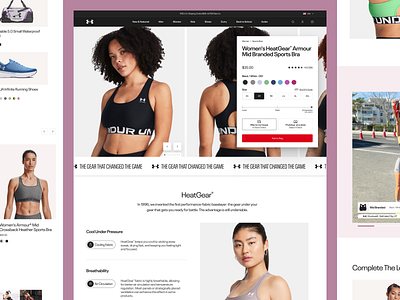 Under Armour Product Detail Page cart clean clothing design e commerce ecom ecommerce landing page pdp product detail page product page shop shopify shopping store under armour web design website