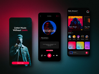 Music Streaming App UI design minimal ui music app streaming app ui