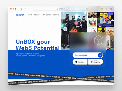 TonBOX - Landing for gamified social platform animation blockchain design illustration landing landing design site ui ui design vector web web design web3