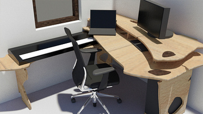 Multiple workspaces desk, plywood, 2020 custom desk furniture plywood workstation