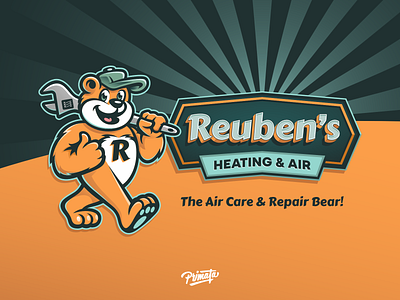 Reuben's Heatring & Air air air care bear brand branding graphic design heating illustration logo mascot repair service