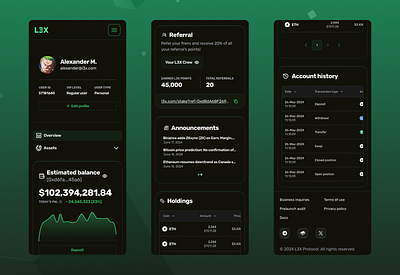 L3X Account Page on Mobile design mobile design product design product designer software design ui design