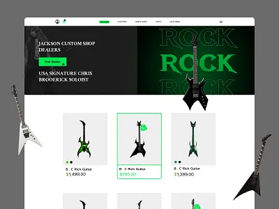 Guitar e-commerce landing page ai app branding design design site figma illustration landing page landingpage design site ui ui design uiux ux