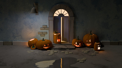 Halloween 🎃 Ready for the party 3d blender halloween night pumpking scary