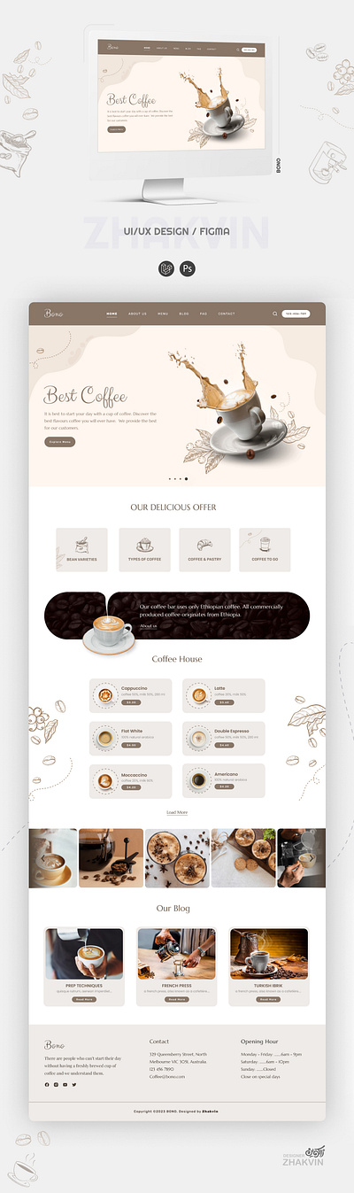 BONO UI Design cafe cafe site coffee figma figma design food site ui ui design uiux wordpress