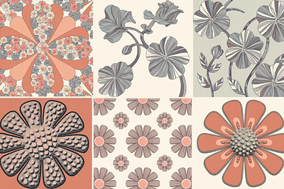 Flower Power pattern set branding design graphic design illustration vector