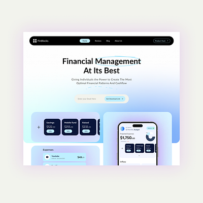 FinBlocks Fintech Website dashboard design enterprise finance finblocks fintech management mobile mobile dashboard product design tooling ui ux web design