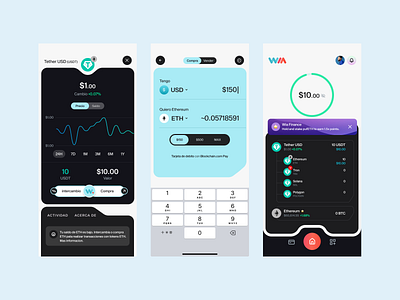 Wallet UI app btc buy clean crypto dark exchange fintech flat ios layout sell ui usdt ux wallet