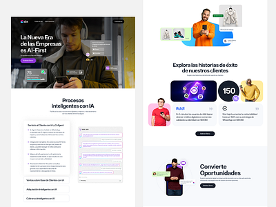 Chatbot + AI ai ai first app chatbot clean design flat hero landing review ui ux ventas web whatsapp widget