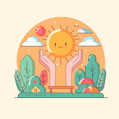 Sun flatillustration illustration illustrationsunset sunart vectordrawing