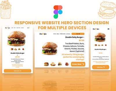 Responsive Design For Website Hero Section android app app design design interactive design landing page responsive design ui uidesign webdesign