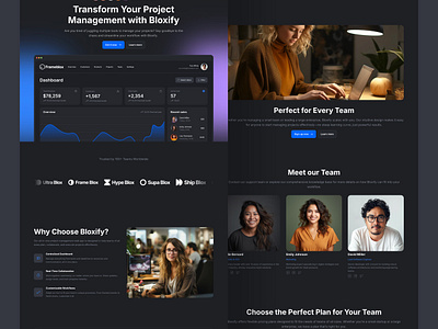 Dark Clean Landing Page - Frameblox UI clean cta dark framer header hero landing minimal modern sections template ui webdesign