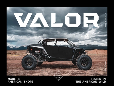 Valor Offroad – art direction 4x4 american made atv desert dirt lettering logo logotype made in america mud offroad offroading truck typography valor