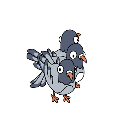 Pigeon view art burd game pigeon procreate unity