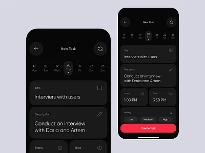 iOS Task Management - New Task branding calendar clean dashboard design ios management minimal product schedule startup task ui ux