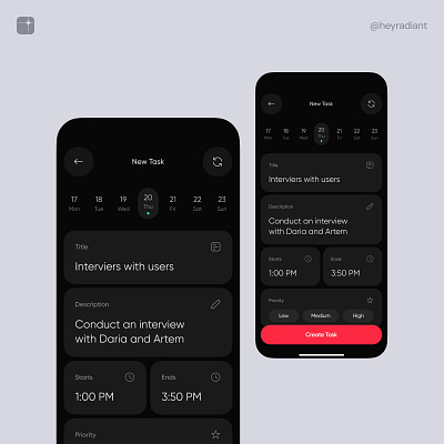 iOS Task Management - New Task branding calendar clean dashboard design ios management minimal product schedule startup task ui ux