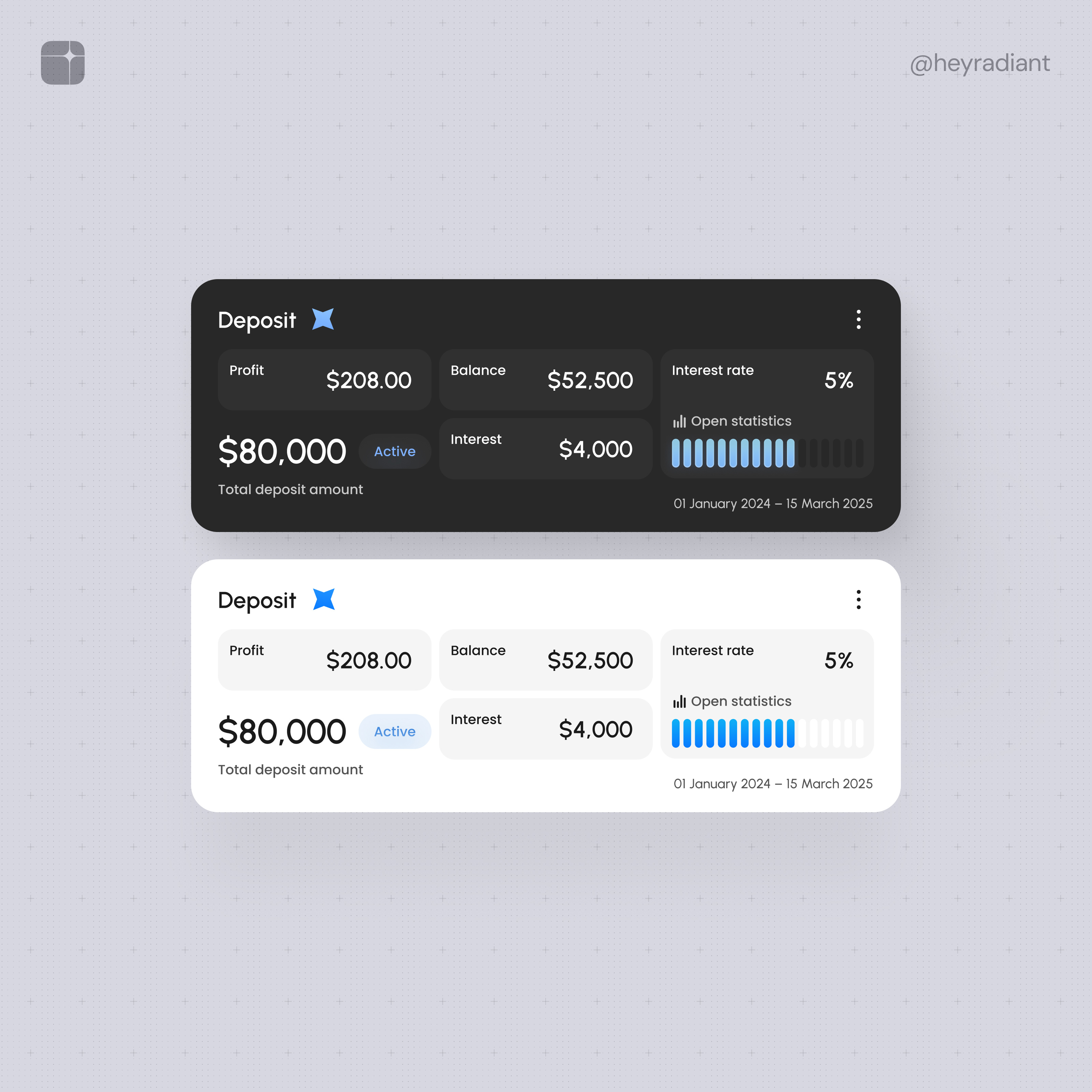 Example of Deposit Calculator - UI Kit Widgets