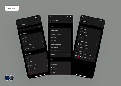 Settings Page #Day007 #DailyUI #100DaysChallenge #UIUX design mobileapp ui uiux