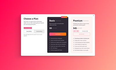 Habit Tracker App Pricing Page Concept daily dailyhabits design habits habittracker modal pricing pricingpage ui ux