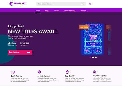 Book Publisher Website Landing Page UI Design branding ui