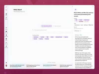 Axis - Latest News Drawer design product design product designer software design ui design