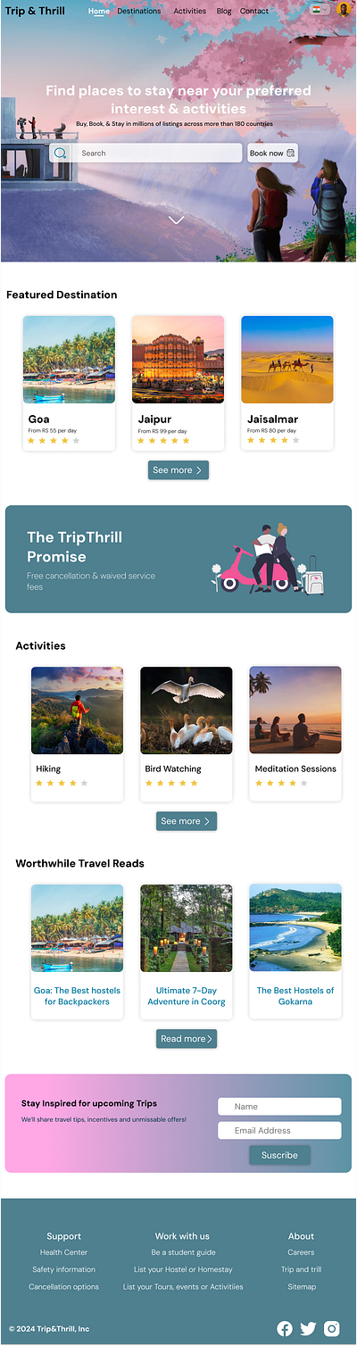 Trip & Trill graphic design tourism ui webdesign