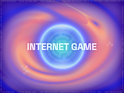 Internet Game Vortex blue branding colorful fun game gaming glow internet orange pixel purple vortex yellow