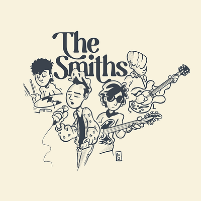 The Smiths 80s band cute funny illustration marr morrissey music new wave procreate retro smiths the smiths