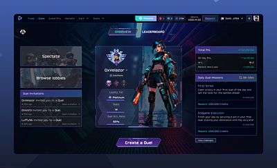 Duels - Overview crypto design product design product designer software design ui design ux design
