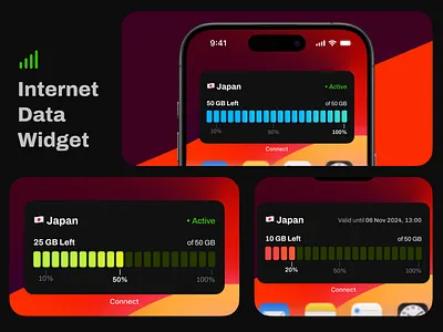 Internet Data Tracker iOS Widget Concept app concept app design ios widget product design ui utility ux