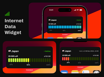 Internet Data Tracker iOS Widget Concept app concept app design ios widget product design ui utility ux