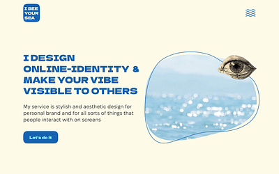 Hero section | I see your sea branding design design portfolio designer hero section illustration ocean sea stylish ui website