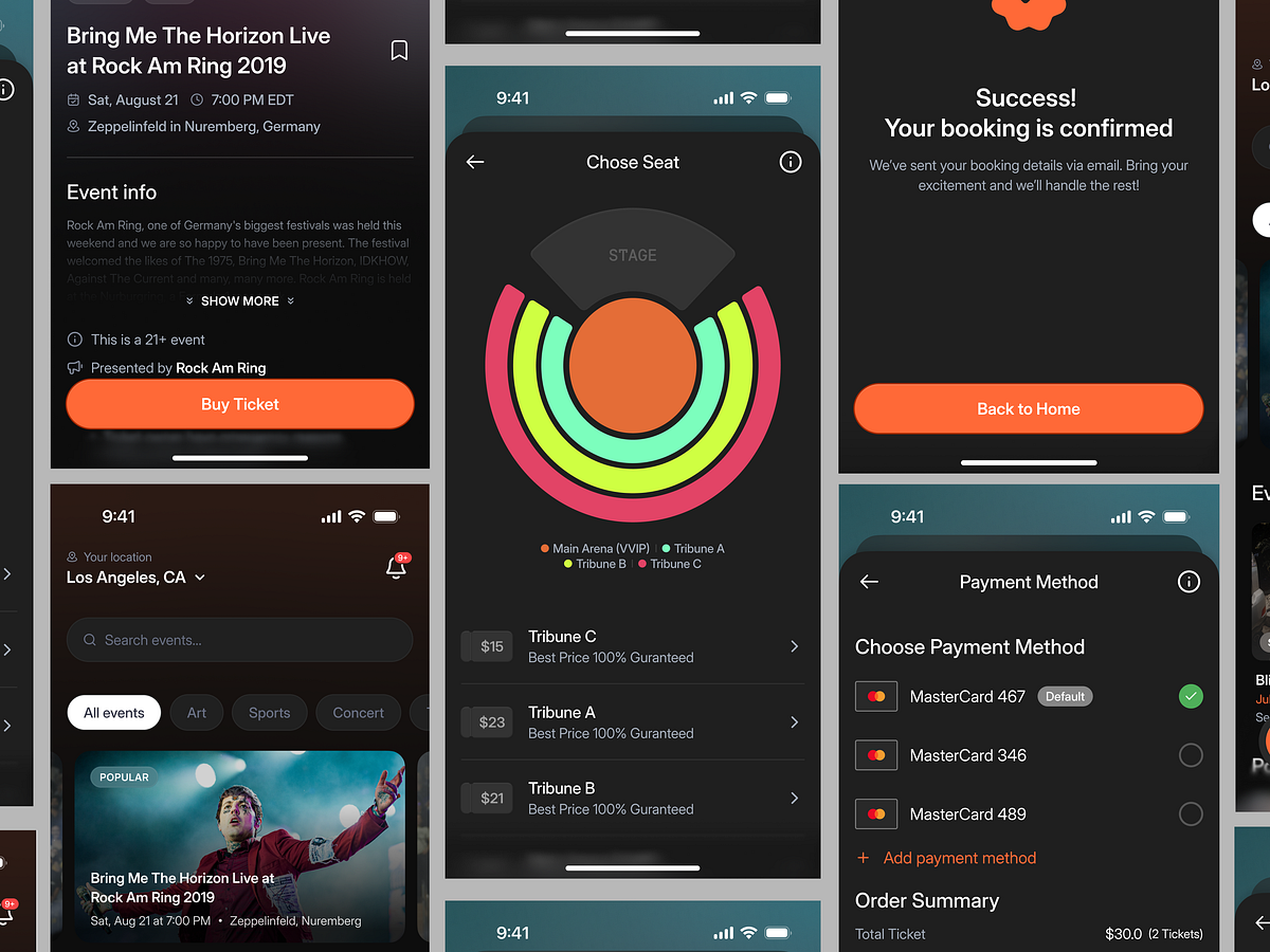Event UI/UX Mobile App Design - Full Screen by Keitoto on Dribbble