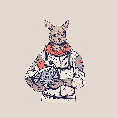 Inktober day 6: Trek art cartoon character character design chihuahua drawing illustration inktober inktober 2024 nasa space star trek trek