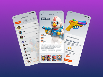 "Chicken Voyage" mobile game UI graphic design ui