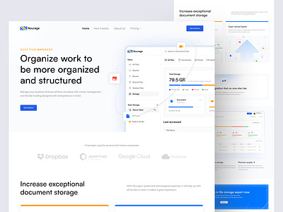 Nourage - Landing page agency branding clean dekstop design landingpage logo minimalist simple ui ux website