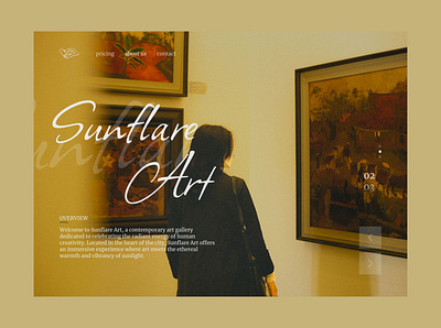 Sunflare Art — Contemporary Art Gallery Website Design artgallery figma motion graphics responsivedesign ui ux webdesign