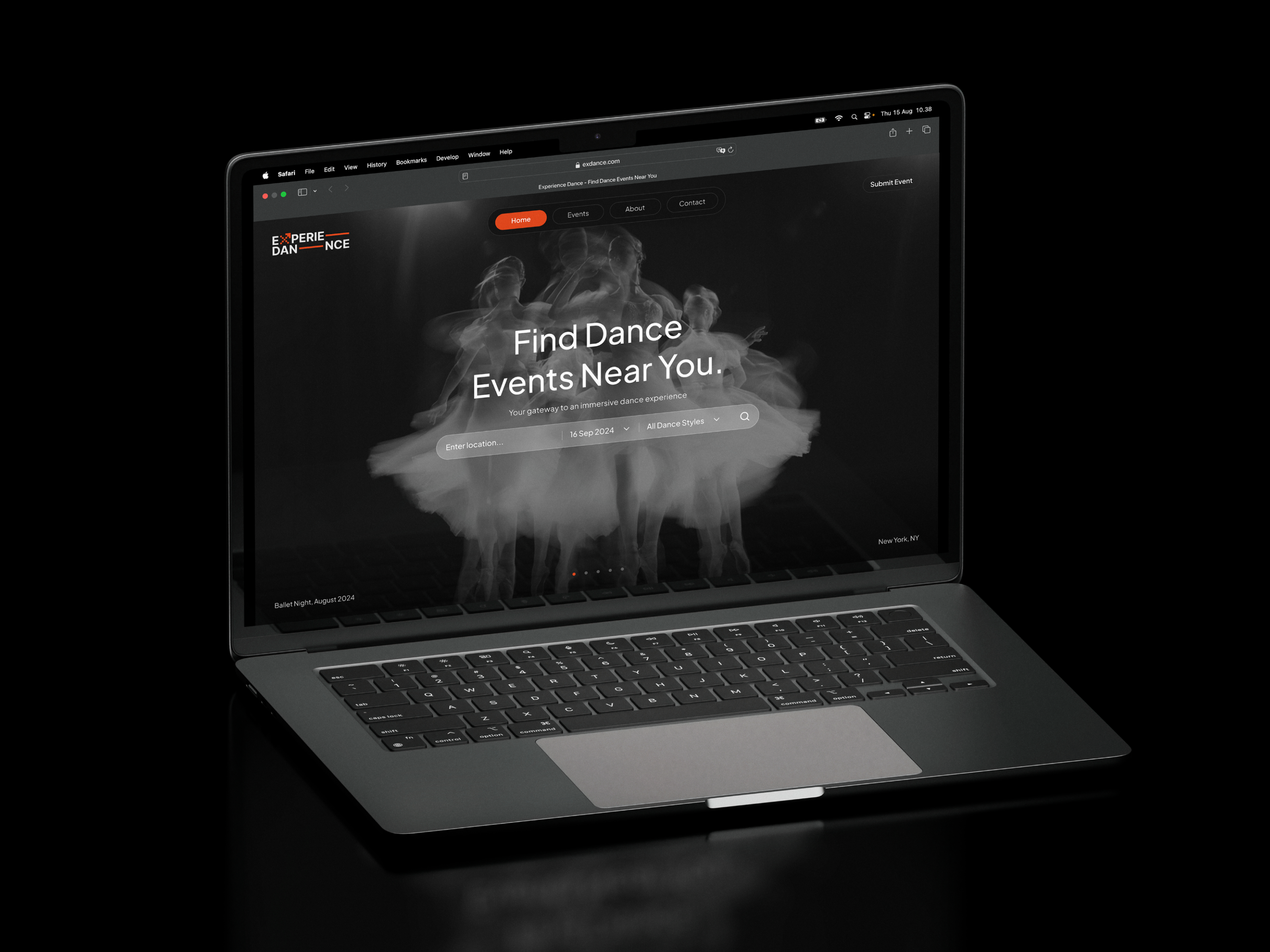 Example of Experience Dance - Landing Page