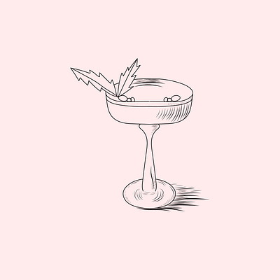 cocktail glass hand drawn sketch to vector art illustration desi juice