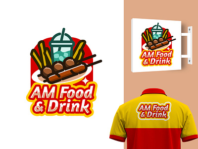 AM Food & Drink Logo Design brand identity branding business logo creative creative design creative logo delicious logo design design art drawing artwork drink logo fb logo food and beverage food logo graphic design logo logo design logos modern logo visual identity