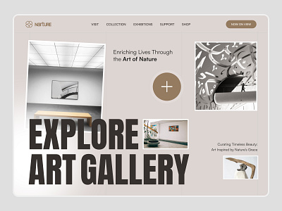 Narture: Art Gallery Museum Web Hero Section Concept art bold clean concept digital exhibition exploration gallery hero layout minimalist modern museum photography typography ui ux web design website white space