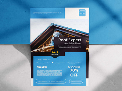 Roofing flyer design adobe illustrator adobe photoshop business flyer flyer flyer design graphic graphic design house indesign roof roofing flyer rooftop